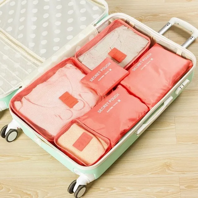 DLYLDQH Brand 6 PCS Travel Storage Bag Set For Clothes Tidy Organizer Pouch Suitcase Home Closet Divider Container Organiser