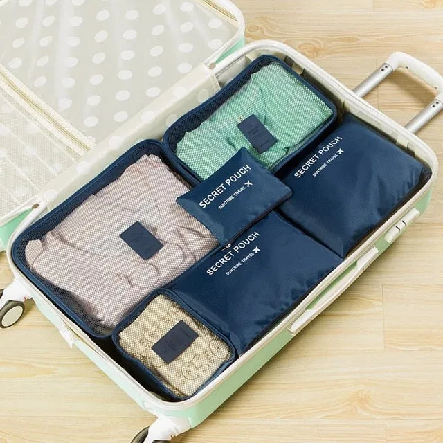 DLYLDQH Brand 6 PCS Travel Storage Bag Set For Clothes Tidy Organizer Pouch Suitcase Home Closet Divider Container Organiser