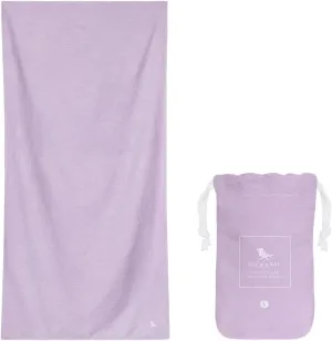 Dock & Bay Beach Towel - Quick Dry, Sand Free - Compact, Lightweight - 100% Recycled - Includes Bag - Essential - Meadow Lilac, Large (160x90cm, 63x35)