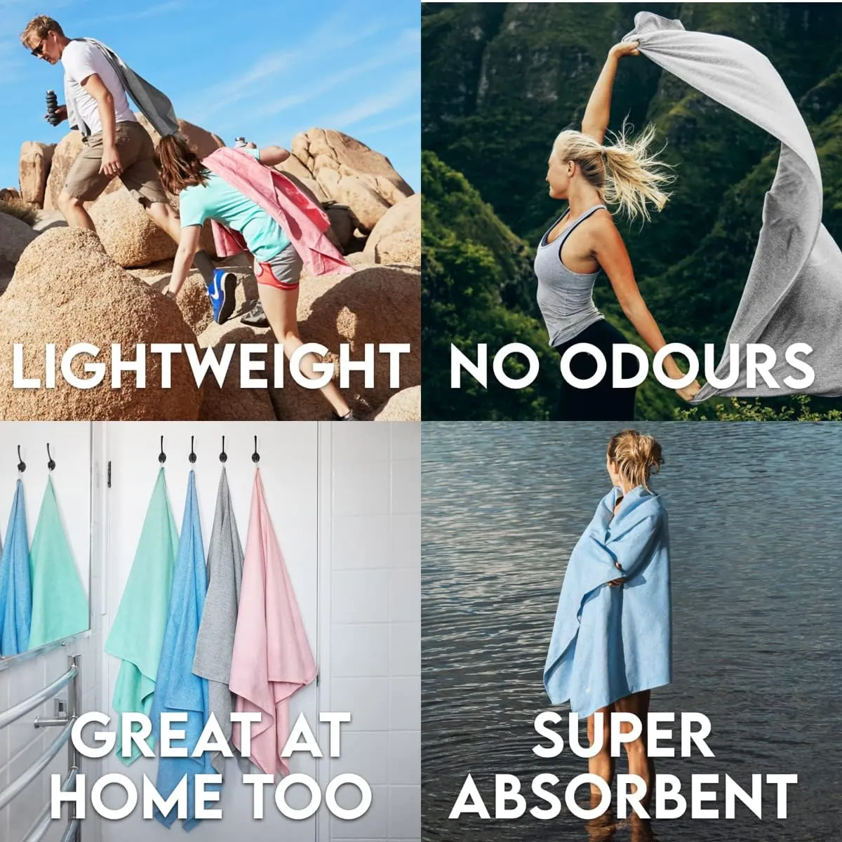 Dock & Bay Beach Towel - Quick Dry, Sand Free - Compact, Lightweight - 100% Recycled - Includes Bag - Essential - Meadow Lilac, Large (160x90cm, 63x35)