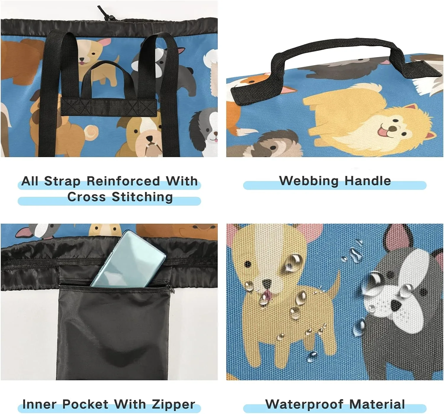 Dog Laundry Bag Backpack Dirty Clothes Bags Organizer With Extra Large Heavy Duty for College,Travel,Camp,Dorm Essentials