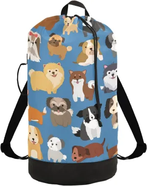 Dog Laundry Bag Backpack Dirty Clothes Bags Organizer With Extra Large Heavy Duty for College,Travel,Camp,Dorm Essentials