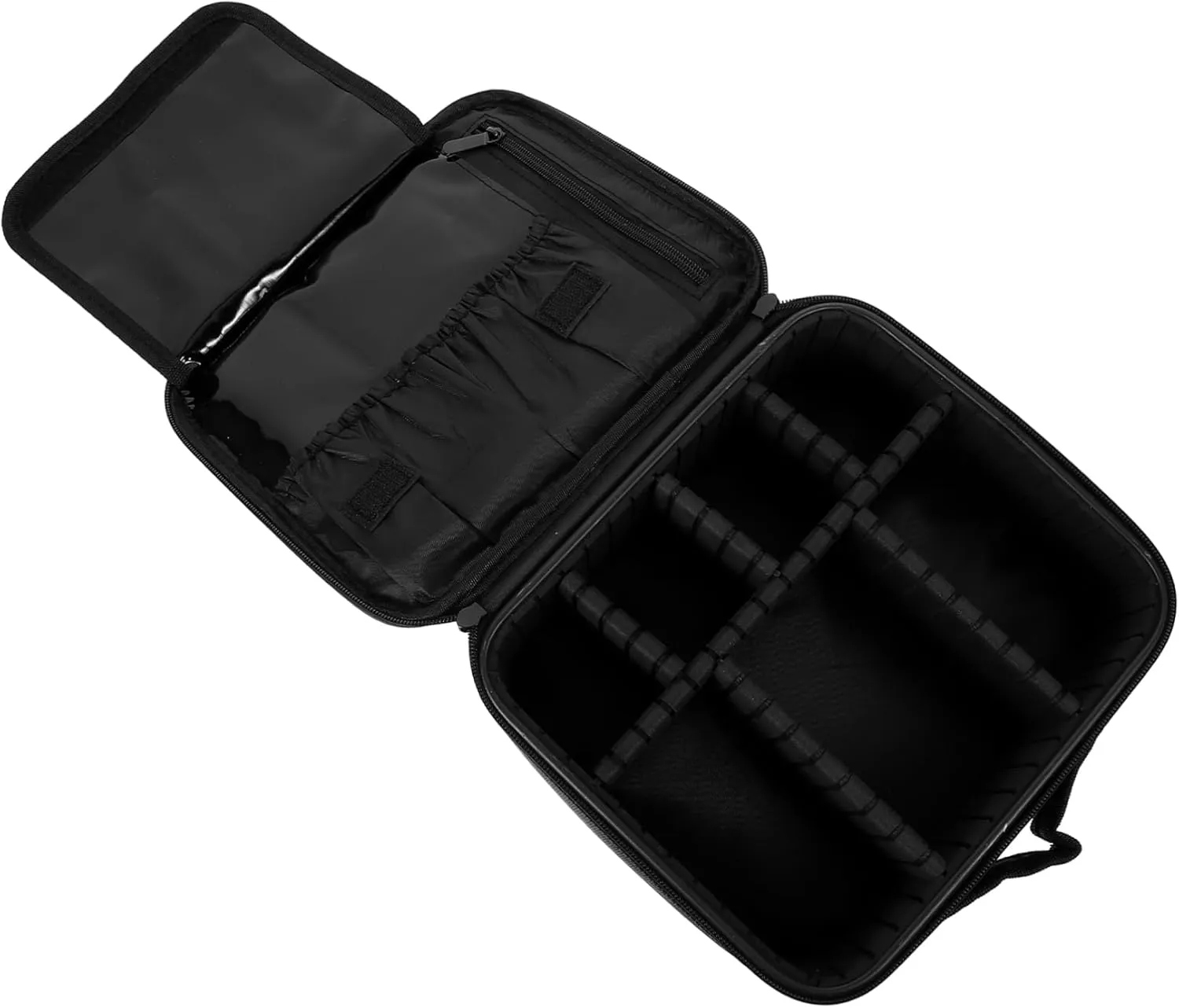 DOITOOL Cosmetic Bag Storage Bag Duffle Bag for Travel Toiletry Organizer Multi-Grid Makeup Bag Make up, Black, 26x23cm