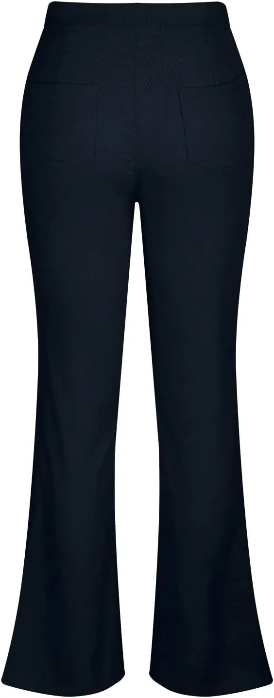 DOLKFU Womens Button Up High Waisted Trousers Flare Bell Bottom Pants Loose Fit Trendy Comfortable Trouser