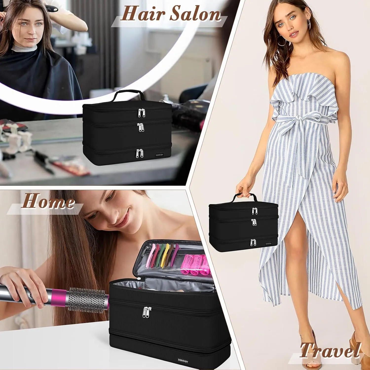 Double Layer Storage Case For Shark Flexstyle, Travel Carrying Case For Shark 430/440 Flexstyle, Organizer Bag For Shark Flexstyle/Dyson Airwrap Styler Attachments
