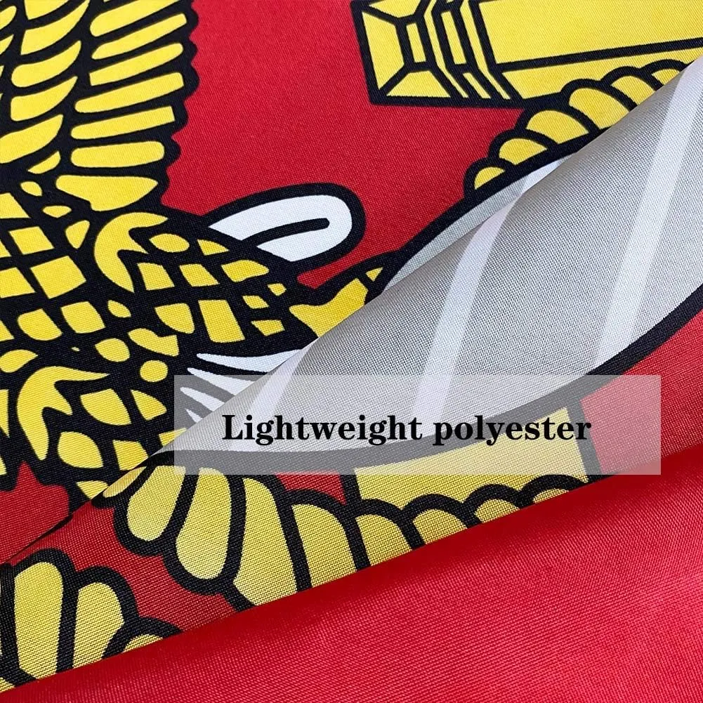 Double Sided US Marine Corps Flag 3x5 FT Outdoor- 3Ply Heavy Duty USMC Flags Double Stitched Canvas Header with 2 Brass Grommets Easy to Rising