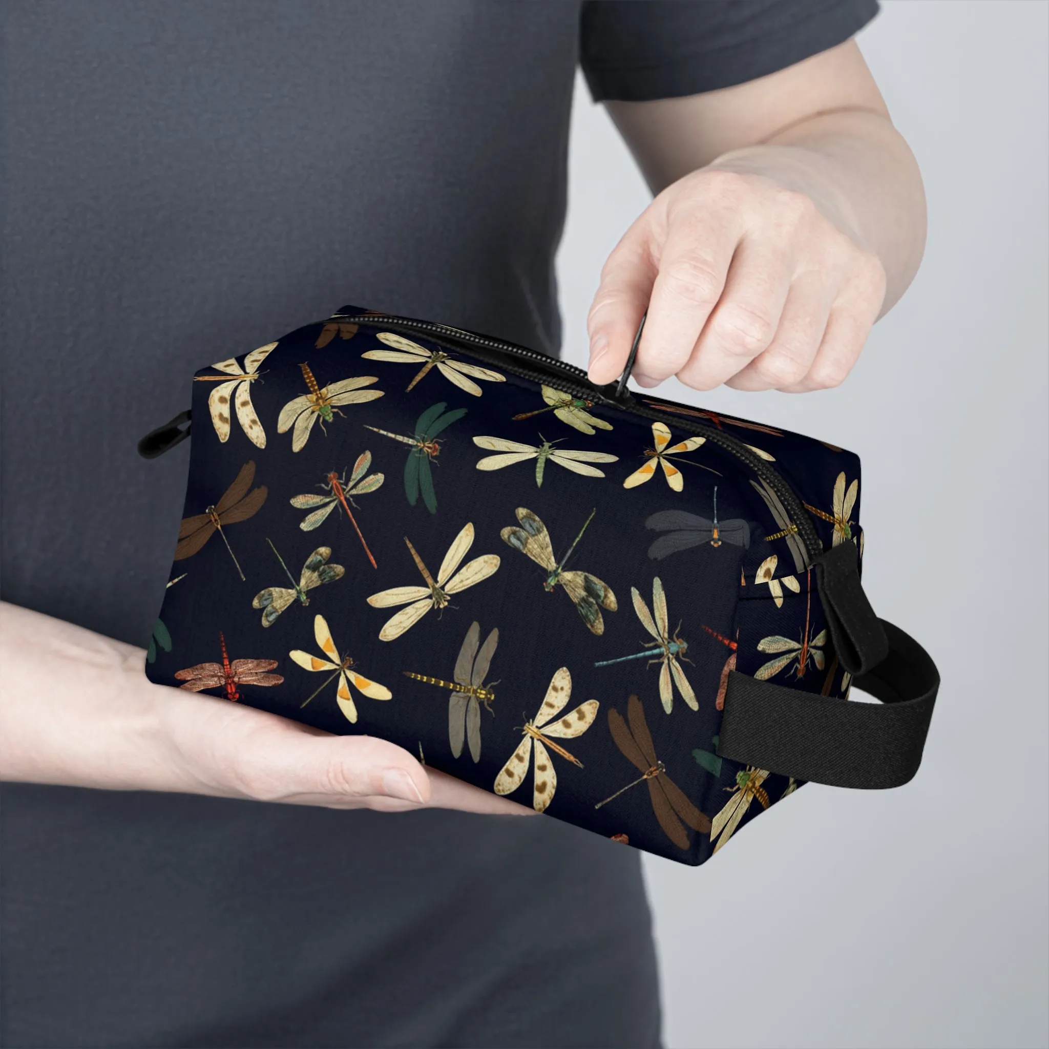 Dragonfly-Themed Toiletry Bag - Water-Resistant and Easy to Clean Makeup Organizer for Camping, College Dorms