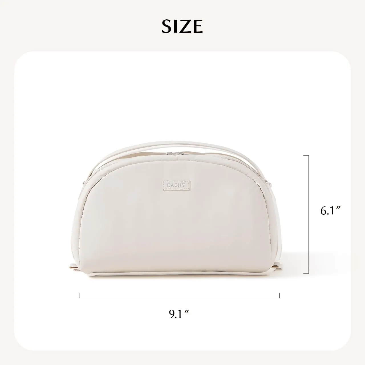 EACHY Toiletry Bag for Women, Large-Capacity Travel Makeup Organizer with Dry & Wet Separation, Portable Cosmetic Bag, Waterproof Design (White, L)