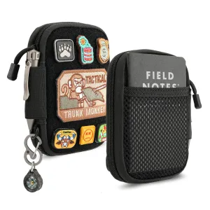 EDC Pouch, Pocket Organizer with Patches, Nylon EDC Pocket Organizer Utility Pouch, Small Tool Pouch for EDC Gears, Mighty Pouch with D-Ring, EDC Pocket Pouch, Multitool Organizer Pouch Large-A