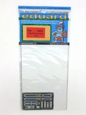 Eduard 1:24 Racing Seatbelts "Sabelt" 4 points Blue Photo-Etch Detail #24002*