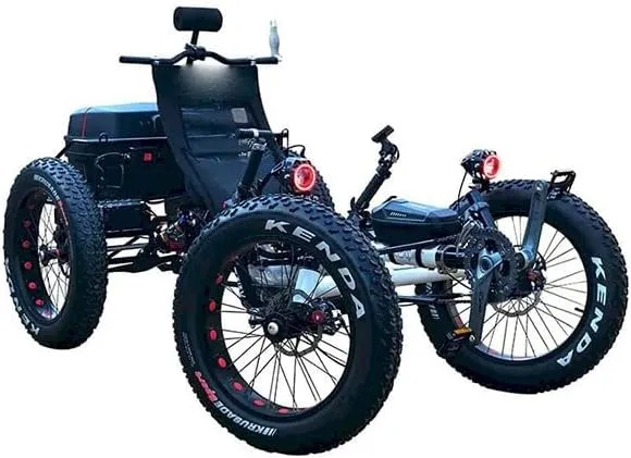 Electric Fat Tire 330 lbs Load Capacity Electric Quad for Adults | All-Terrain 4-Wheel E-Quad with Fat Tires & LCD Display |