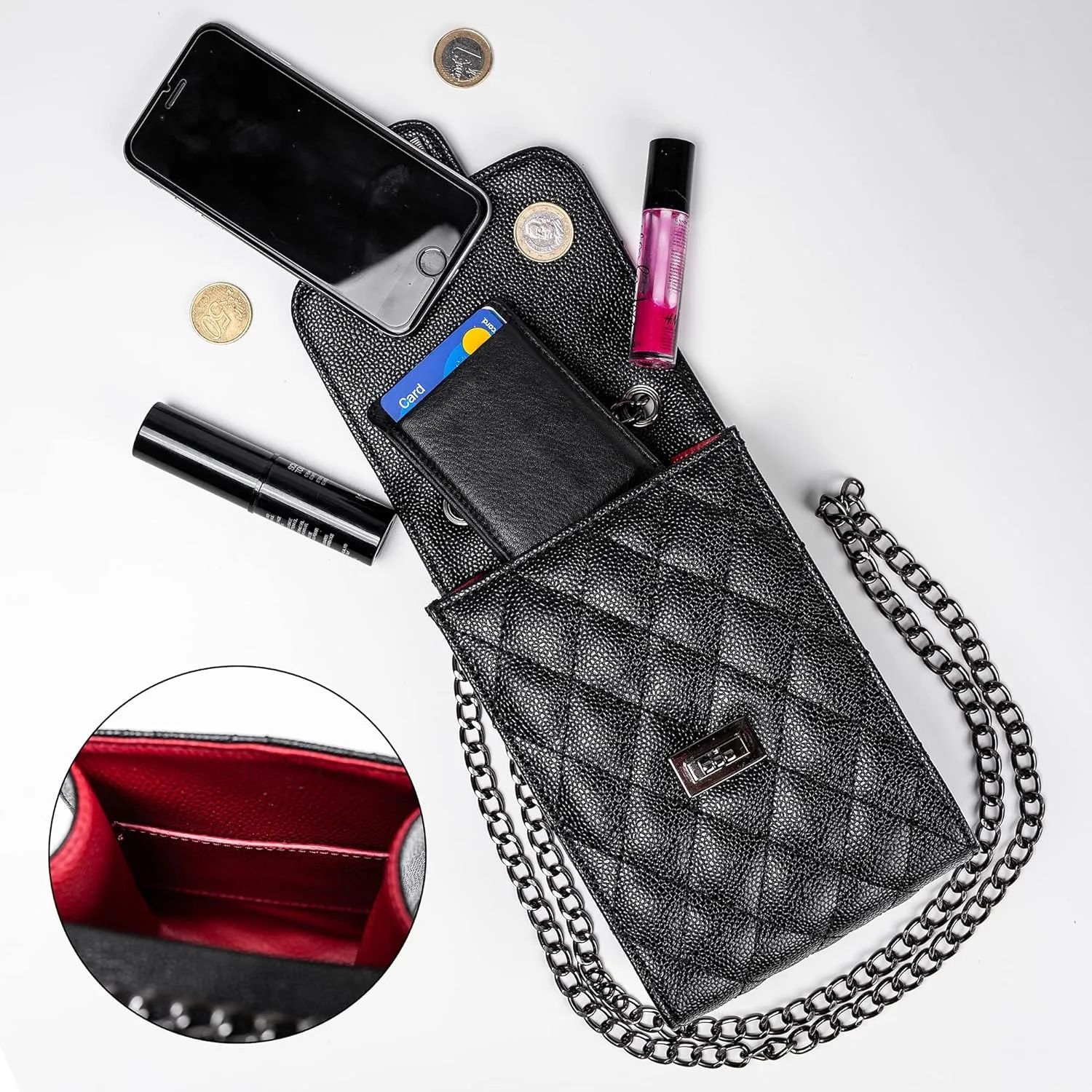 Elegant Faux Leather Crossbody Purse Bag For Women - Over The Shoulder Small Crossbody Purse - Women's Jet Set Cross Body Bag