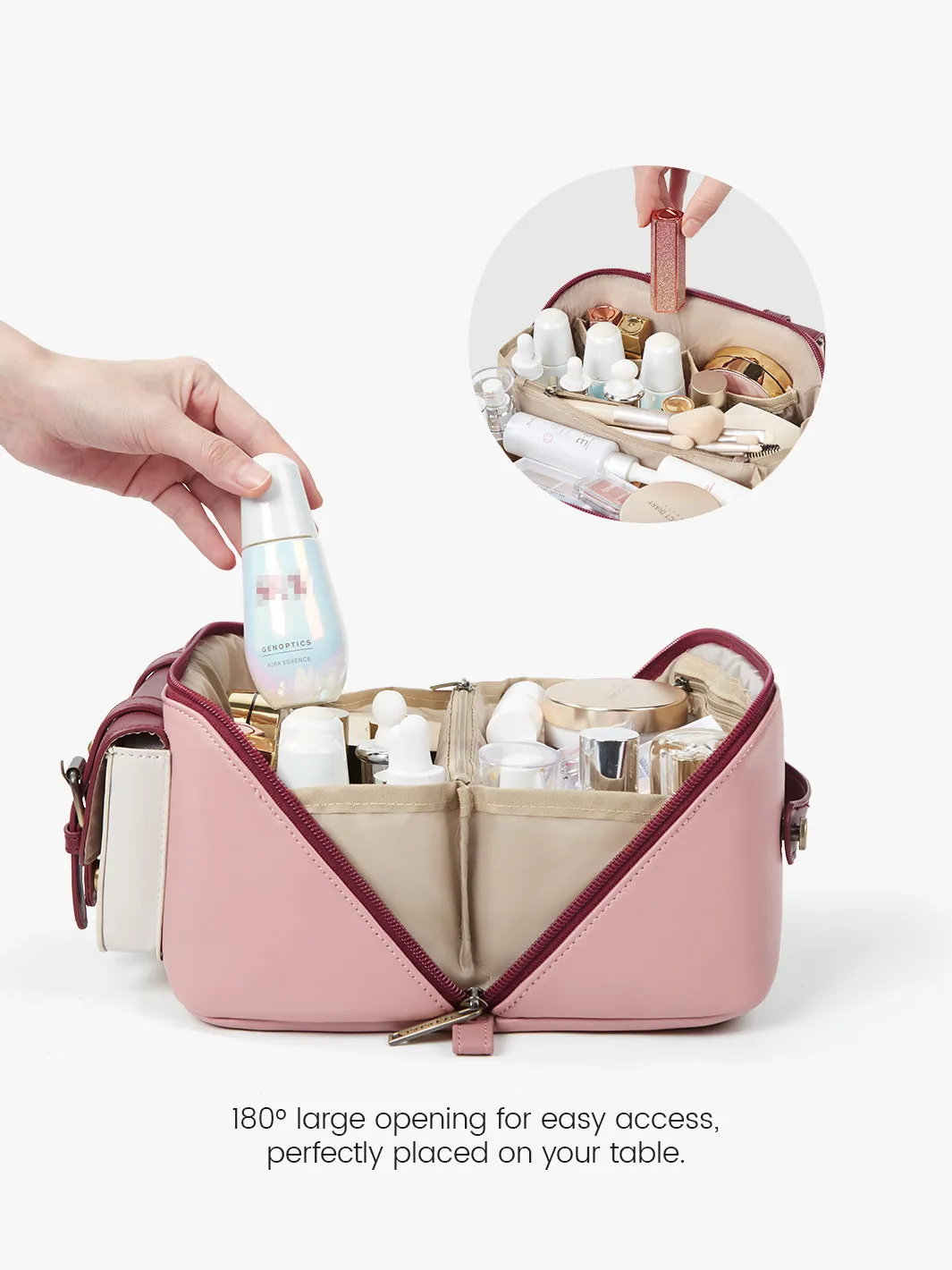 Elena Vegan Leather Cosmetic & Toiletry Bags Set