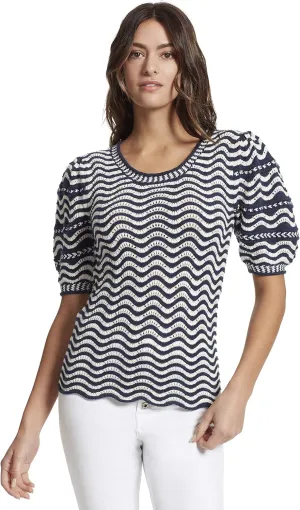 Ella Moss Women's Chelsea Puffed Short Sleeve Sweater Top