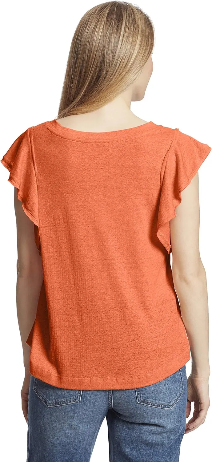 Ella Moss Women's Gemma Ruffle Sleeve Tee Shirt