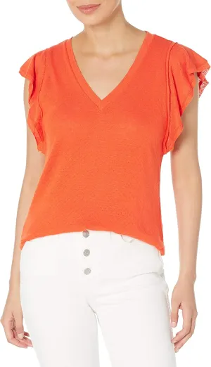 Ella Moss Women's Gemma Ruffle Sleeve Tee Shirt