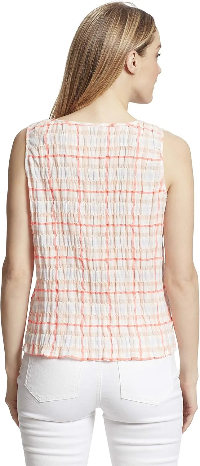 Ella Moss Women's Jennifer Button Up Tie Front Tank Top