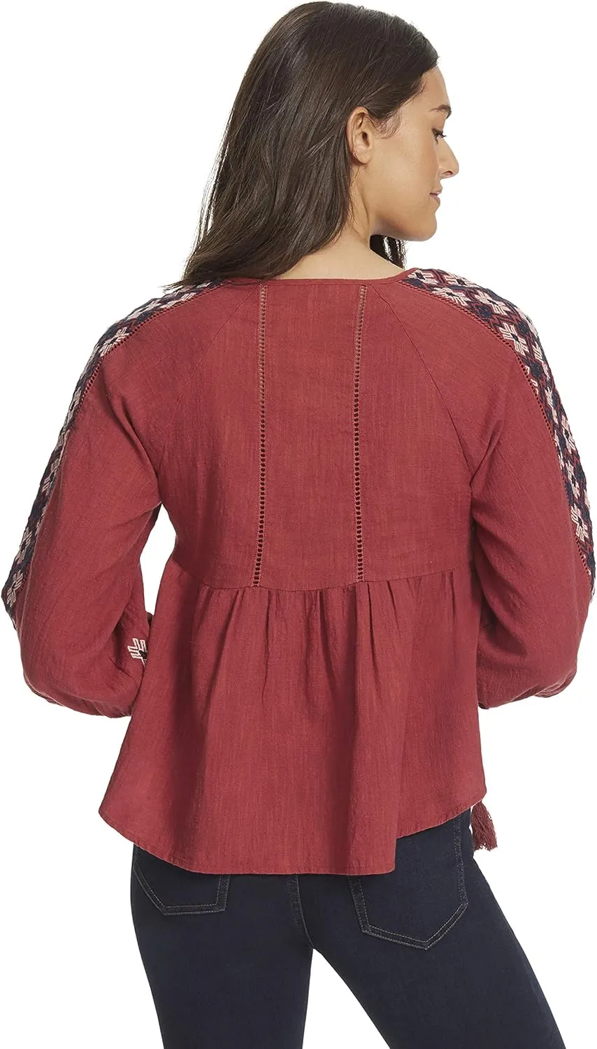 Ella Moss Women's Marths Ballooned Sleeve Peasant Top