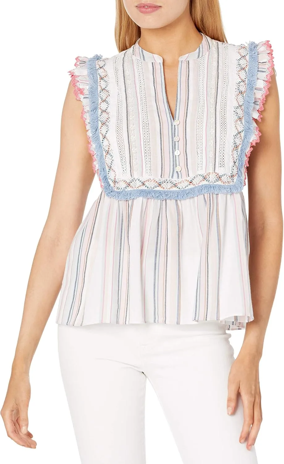 Ella Moss Women's Natalia Babydoll Styled Sleeveless Top