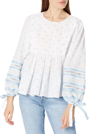 Ella Moss Women's Waverly Puff Long Sleeve Babydoll Style Top