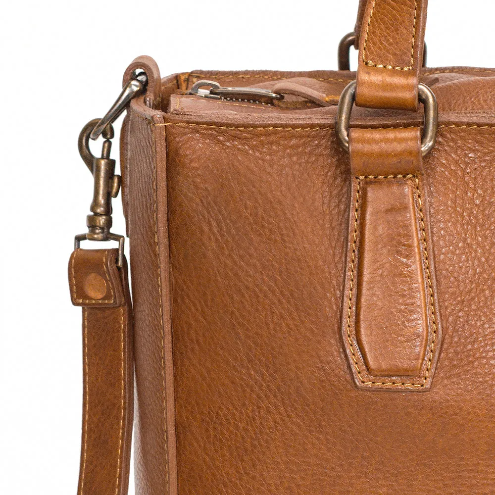 Ellington Leather Market Tote w/ Zippered Pouch by Mission Mercantile Leather Goods