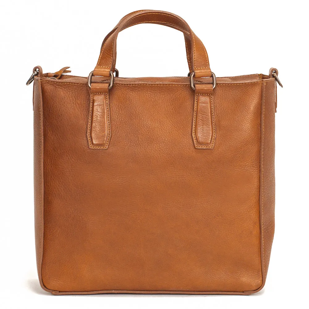 Ellington Leather Market Tote w/ Zippered Pouch by Mission Mercantile Leather Goods