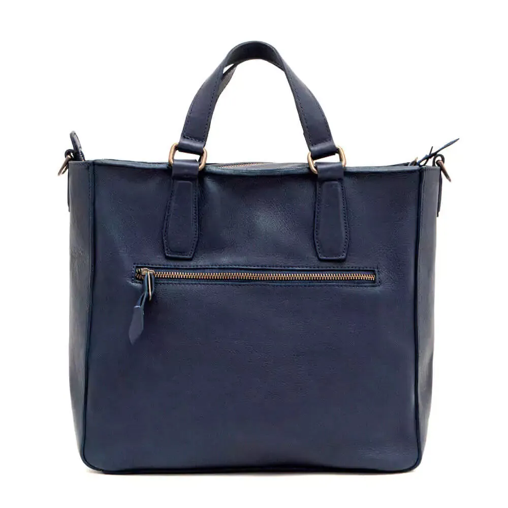 Ellington Leather Market Tote w/ Zippered Pouch by Mission Mercantile Leather Goods
