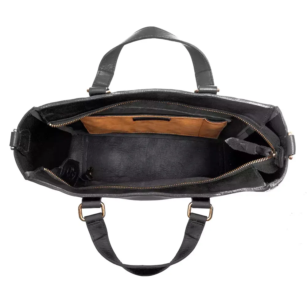 Ellington Leather Market Tote w/ Zippered Pouch by Mission Mercantile Leather Goods