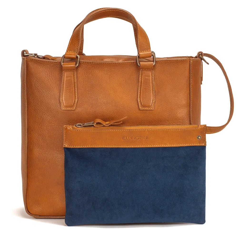 Ellington Leather Market Tote w/ Zippered Pouch by Mission Mercantile Leather Goods