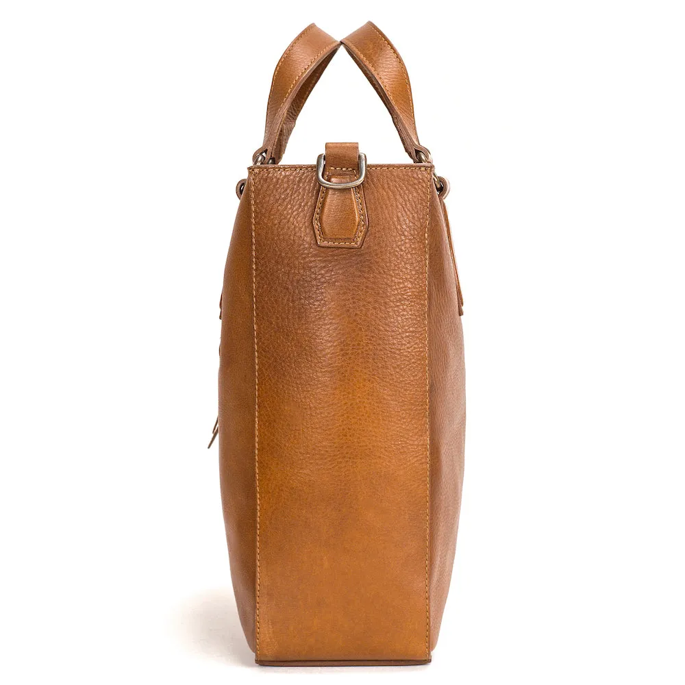 Ellington Leather Market Tote w/ Zippered Pouch by Mission Mercantile Leather Goods