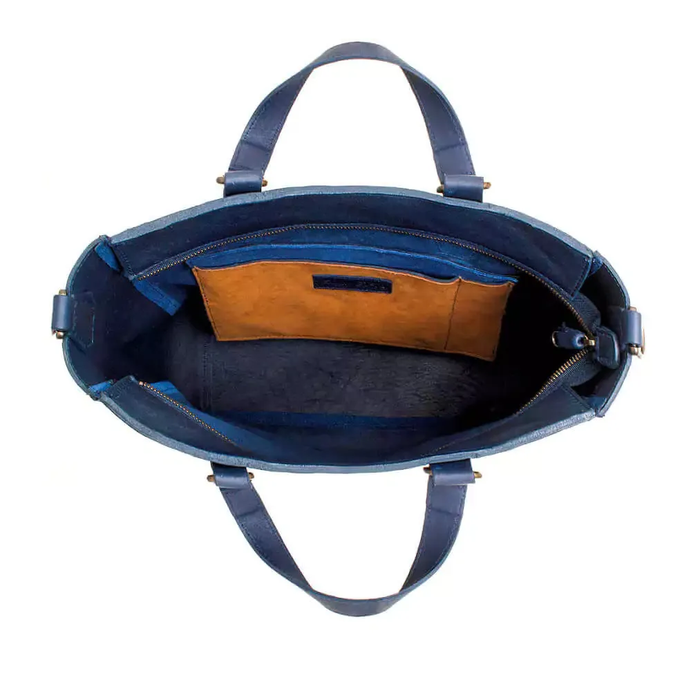 Ellington Leather Market Tote w/ Zippered Pouch by Mission Mercantile Leather Goods
