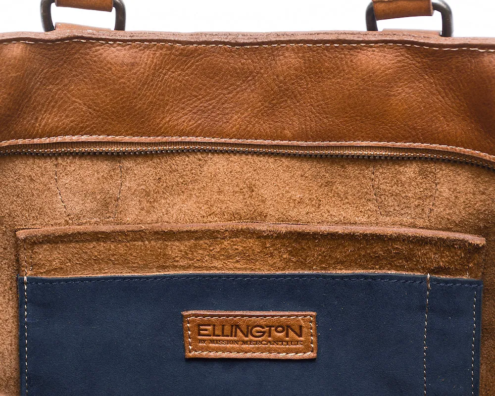 Ellington Leather Market Tote w/ Zippered Pouch by Mission Mercantile Leather Goods
