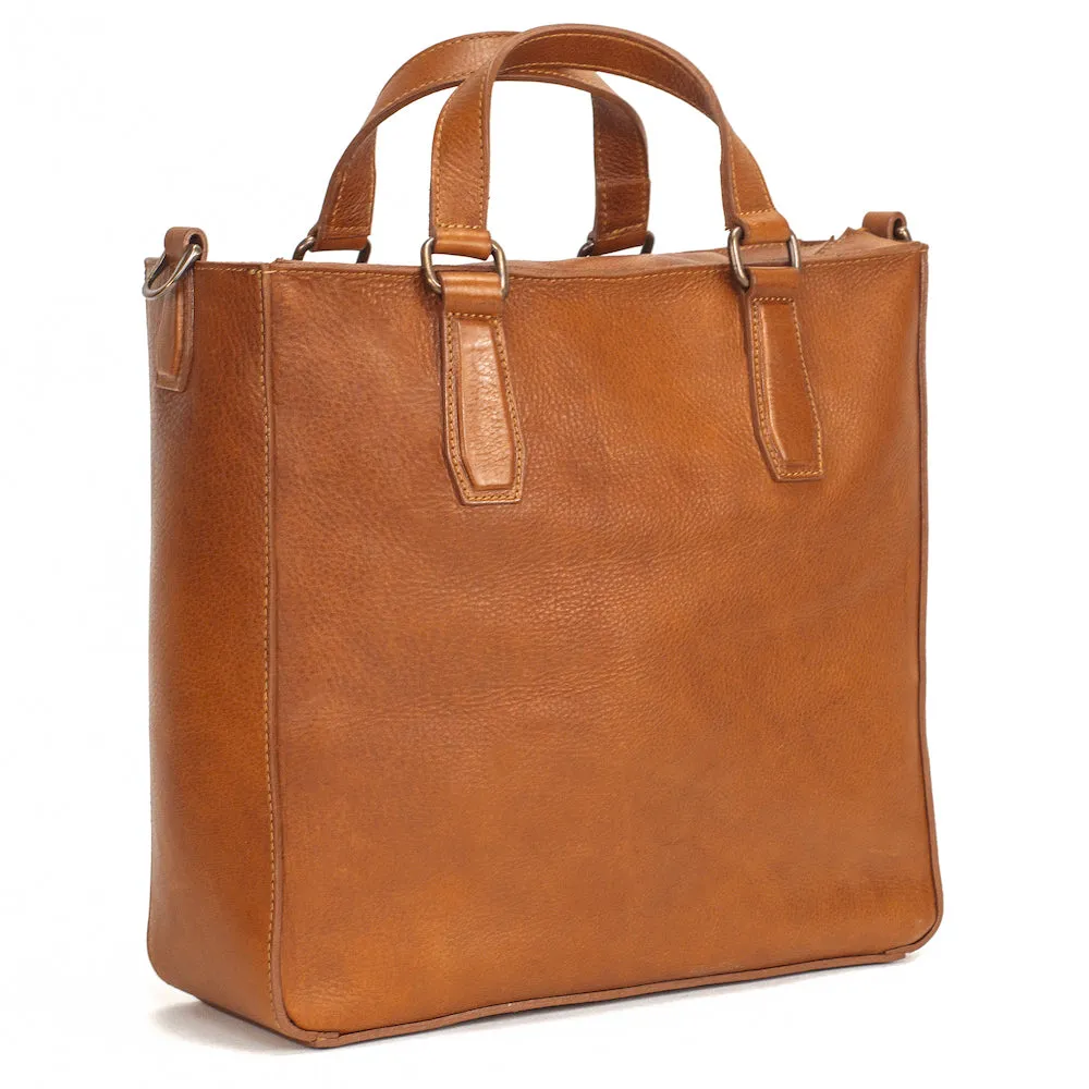 Ellington Leather Market Tote w/ Zippered Pouch by Mission Mercantile Leather Goods