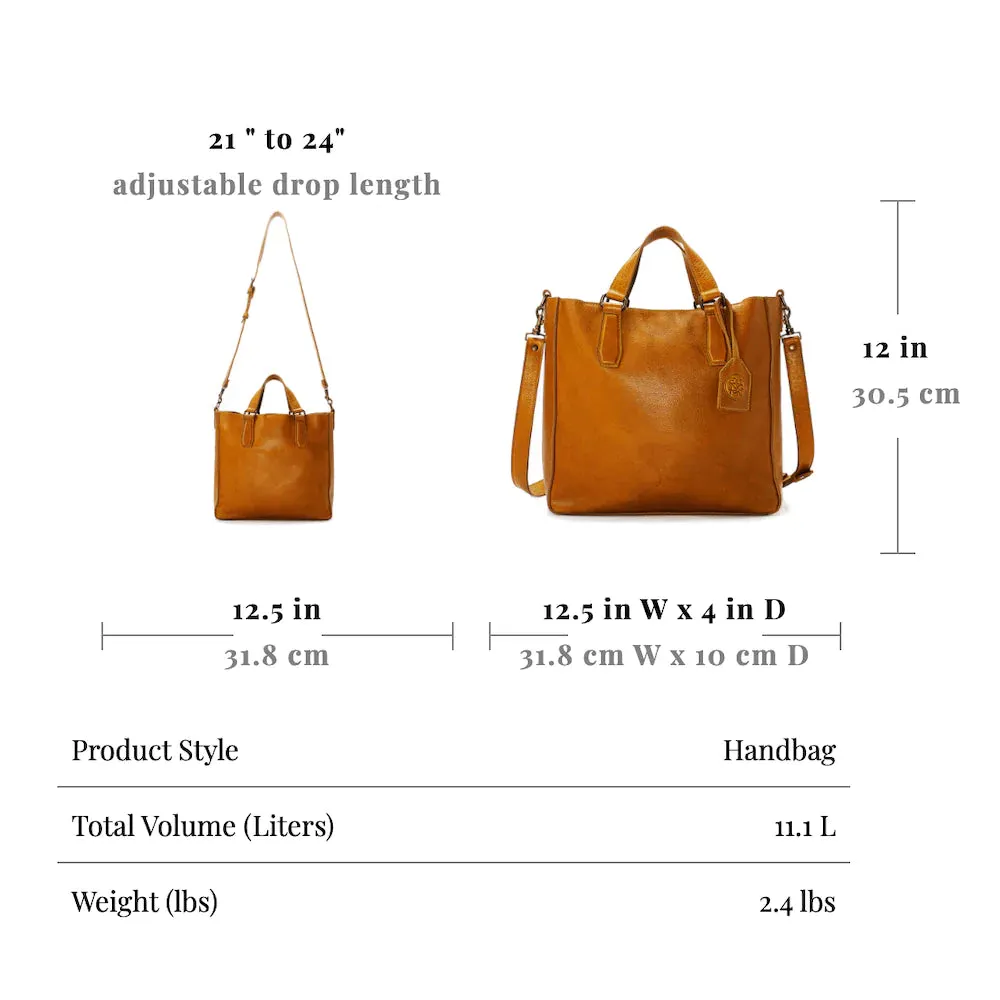Ellington Leather Market Tote w/ Zippered Pouch by Mission Mercantile Leather Goods
