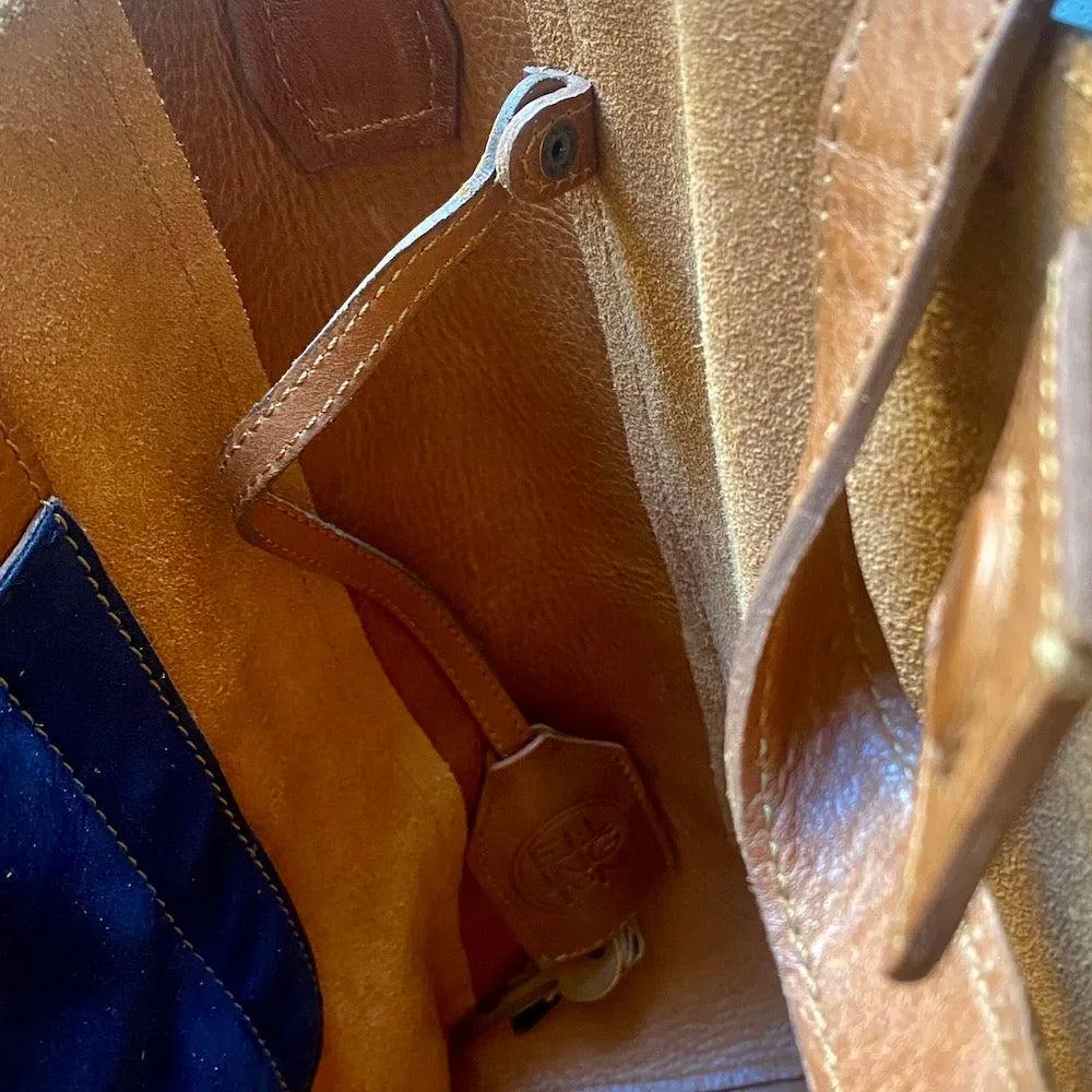 Ellington Leather Market Tote w/ Zippered Pouch by Mission Mercantile Leather Goods