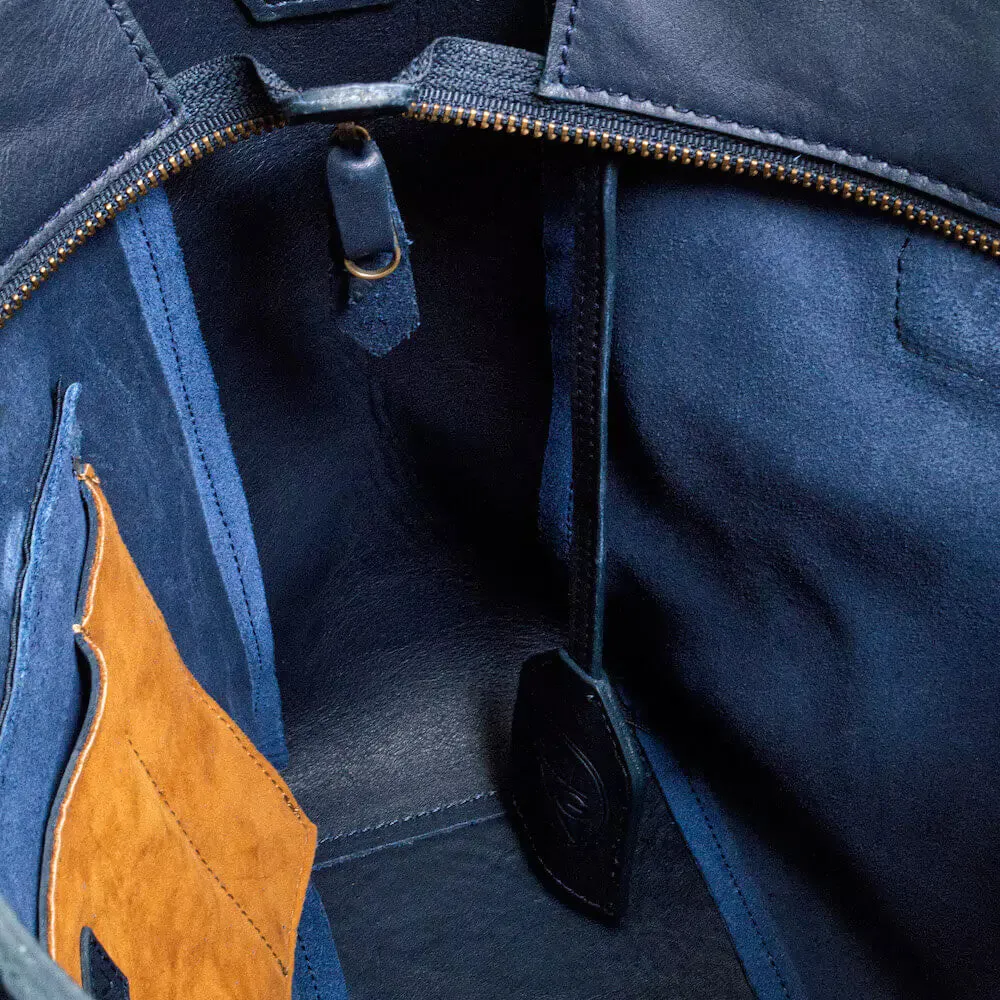 Ellington Leather Market Tote w/ Zippered Pouch by Mission Mercantile Leather Goods