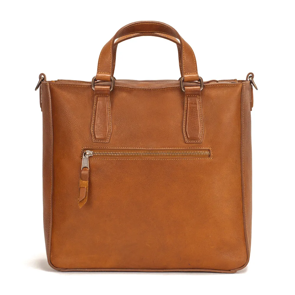 Ellington Leather Market Tote w/ Zippered Pouch by Mission Mercantile Leather Goods