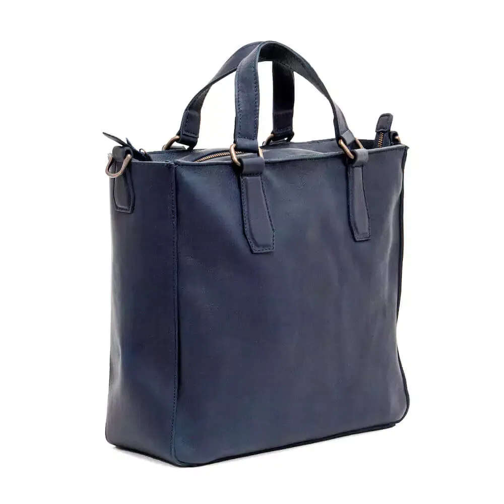 Ellington Leather Market Tote w/ Zippered Pouch by Mission Mercantile Leather Goods