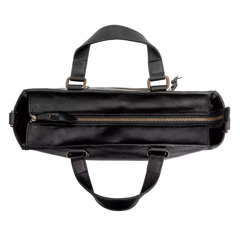 Ellington Leather Market Tote w/ Zippered Pouch by Mission Mercantile Leather Goods