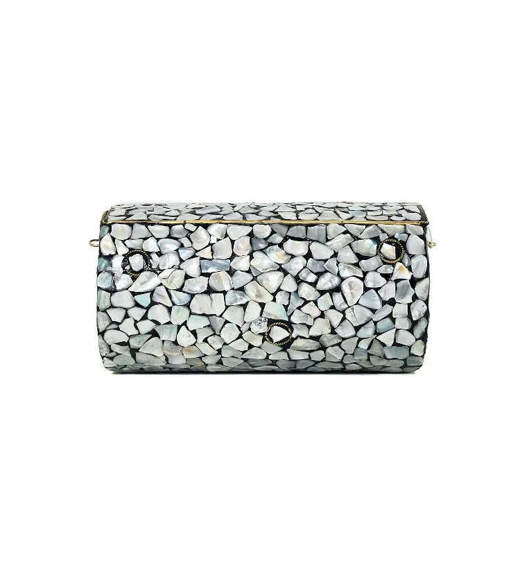 Embellished Conch Shell Tile Clutch