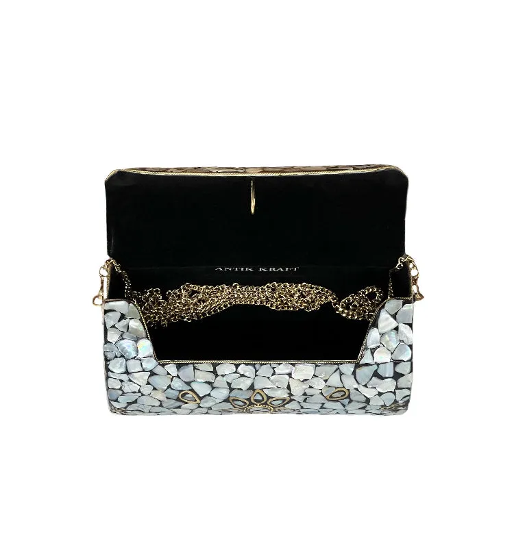 Embellished Conch Shell Tile Clutch