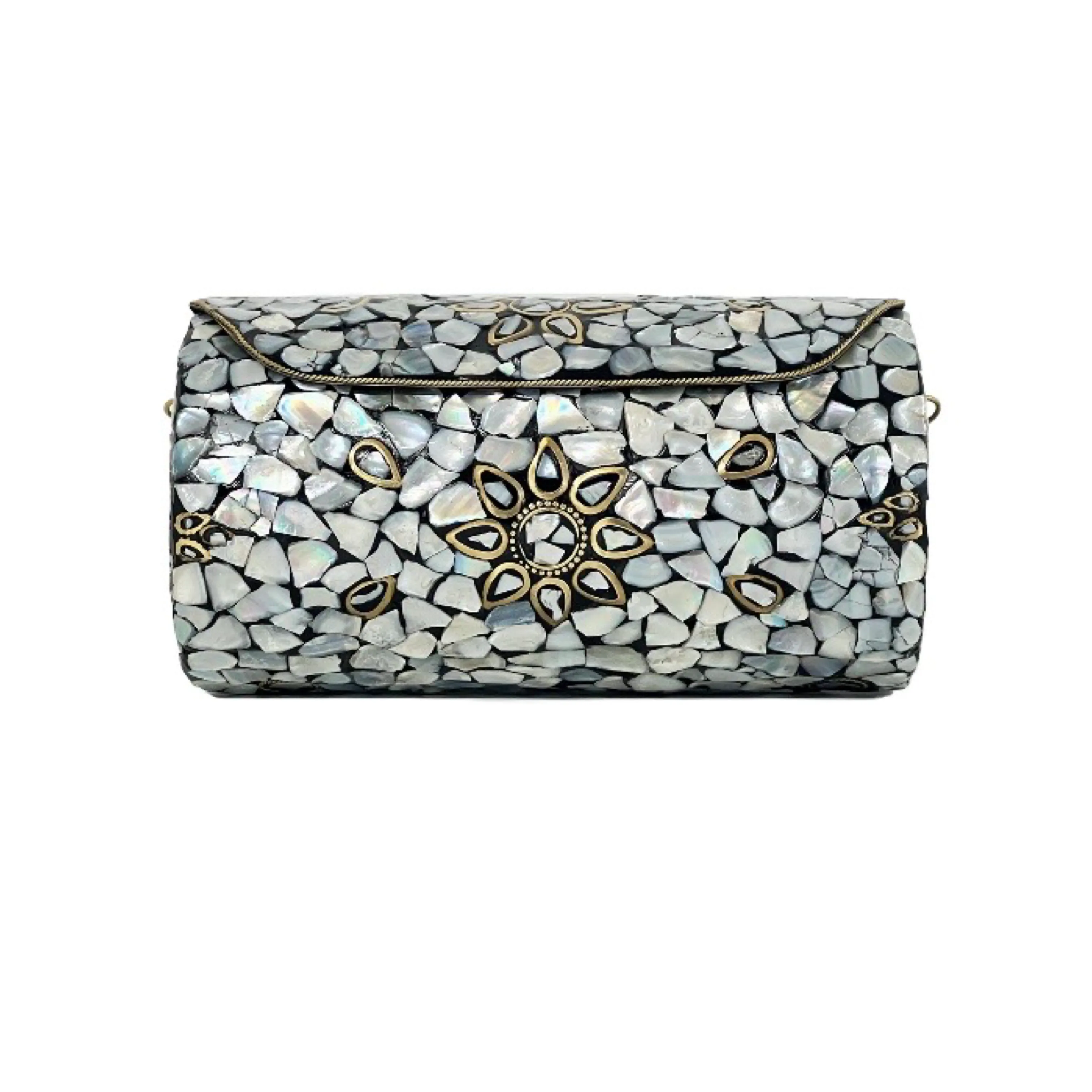 Embellished Conch Shell Tile Clutch