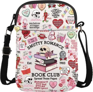 ENSIANTH Smutty Romance Book Club Gift Literature Bookish Gift Smut Bookworm Crossbody Bag Spicy Book Reader Messenger Bag