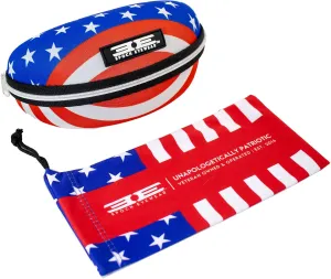 Epoch Eyewear Premium Zippered Hard Sunglasses Case and Microfiber Pouch in American Flag Design