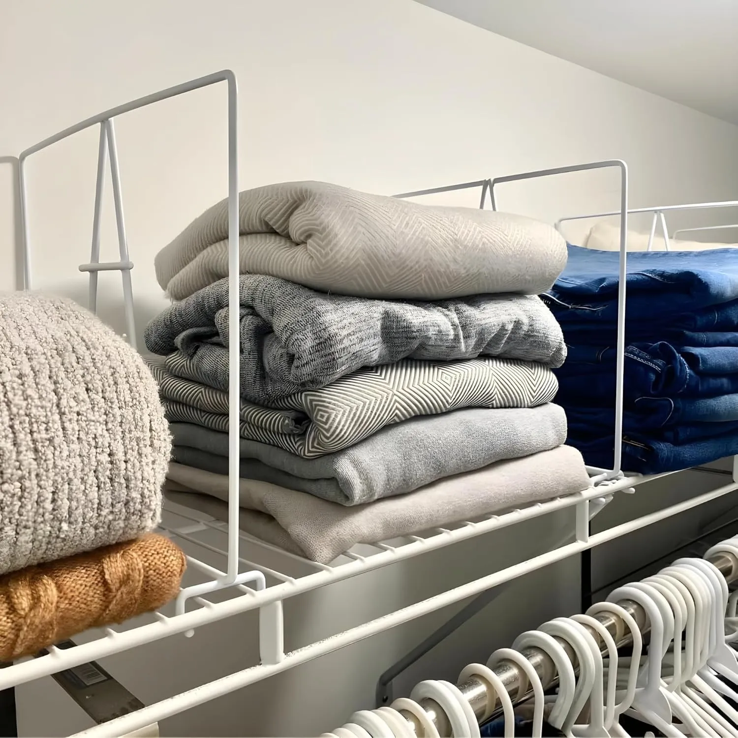 Evelots Wire Shelf Dividers -10 Pack- Closet Storage & Organization for Office/Pantry/Garage - Tall Shelf Separator - Easy Clip-No Tool - Solid Coated Steel