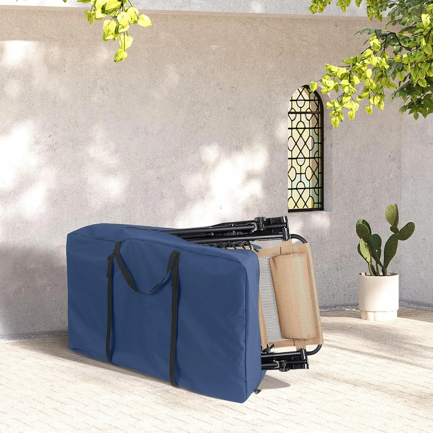 Explore Land Heavy Duty Chair Storage Bag for Folding Longue Zero Gravity Light Weight Transport Folding Rollator Walker (Bule)