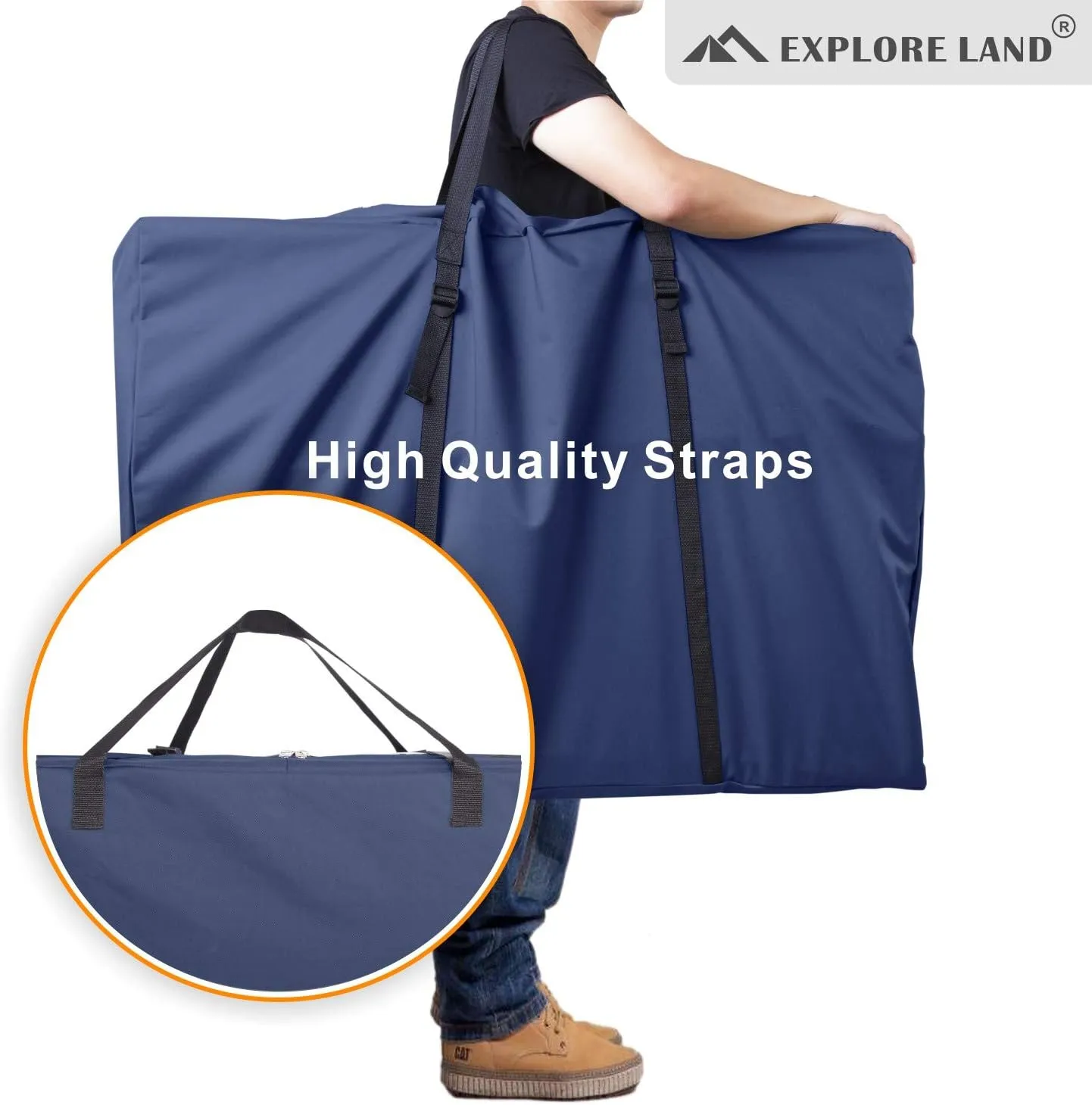Explore Land Heavy Duty Chair Storage Bag for Folding Longue Zero Gravity Light Weight Transport Folding Rollator Walker (Bule)