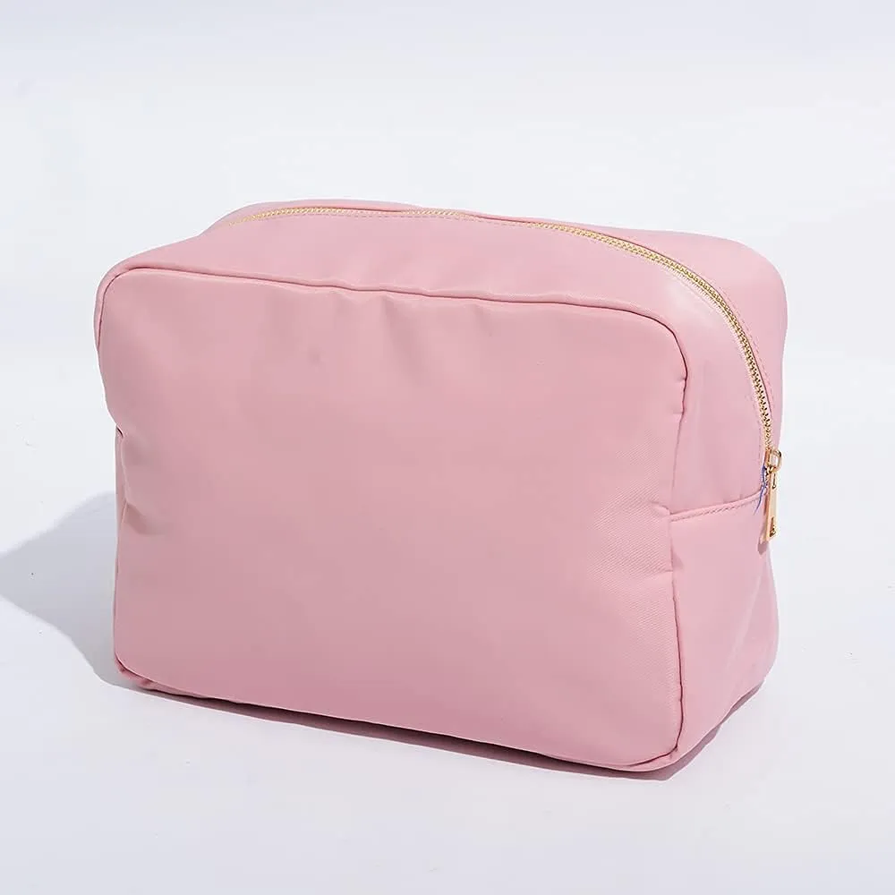 Extral Large Cosmetic Bag Makeup Pouch Bag Case, Nylon Travel Set (9#Pink,XL)