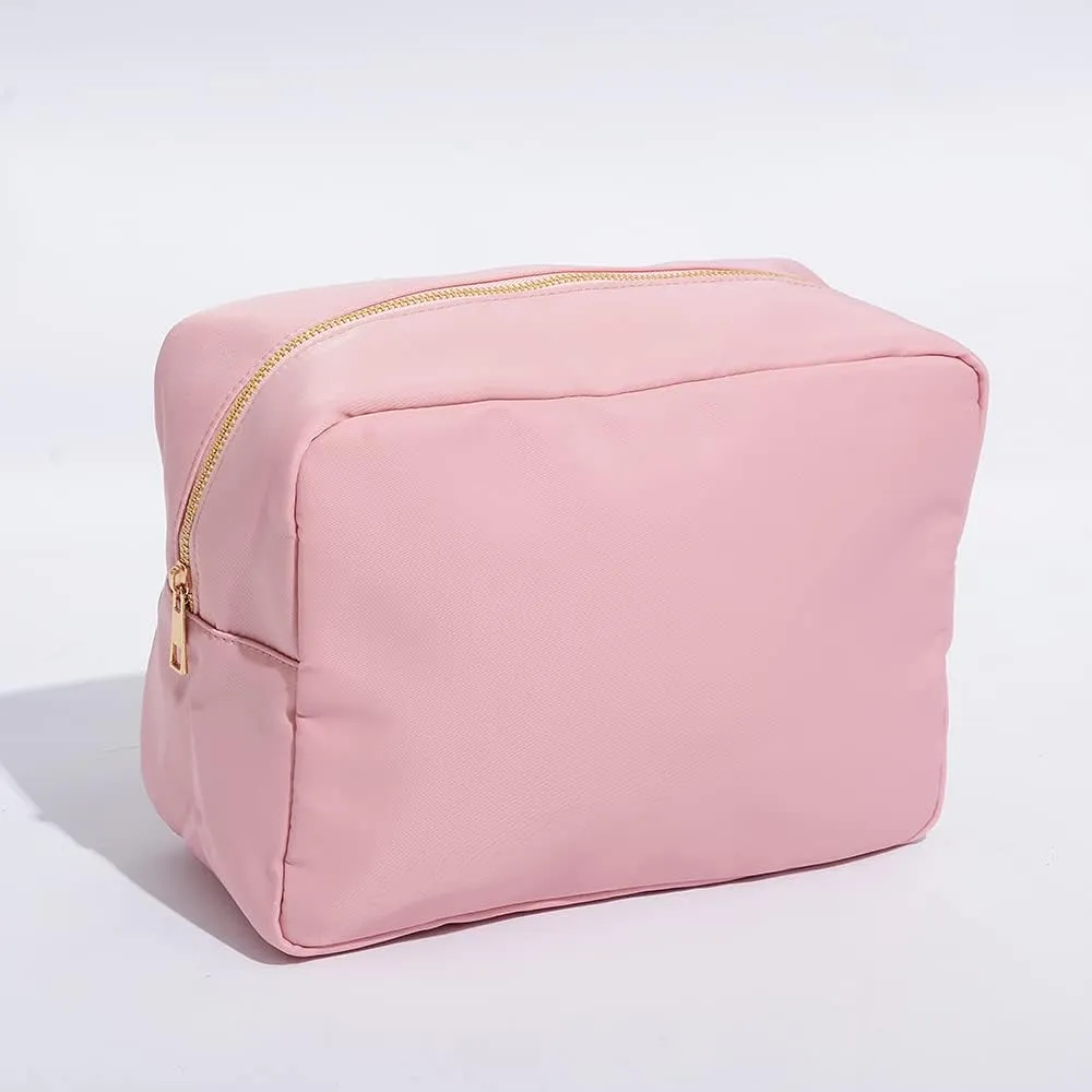 Extral Large Cosmetic Bag Makeup Pouch Bag Case, Nylon Travel Set (9#Pink,XL)