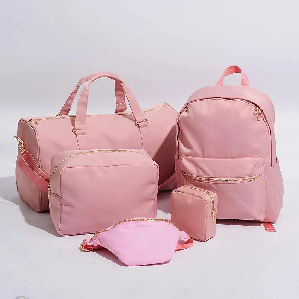 Extral Large Cosmetic Bag Makeup Pouch Bag Case, Nylon Travel Set (9#Pink,XL)